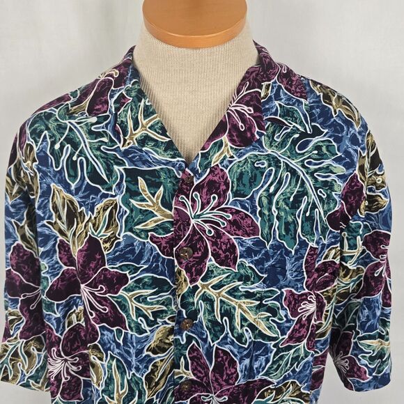 Hilo Hattie Shirt Men's L Colorful Floral The Hawaiian Original Button Down - Picture 2 of 16